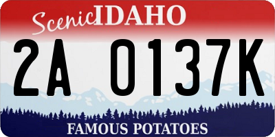 ID license plate 2A0137K