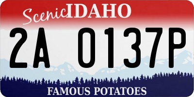 ID license plate 2A0137P