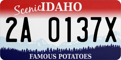 ID license plate 2A0137X