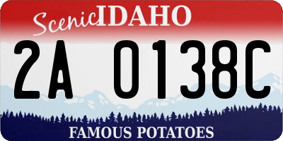 ID license plate 2A0138C