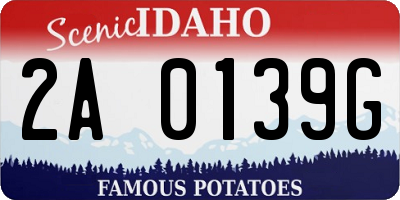 ID license plate 2A0139G