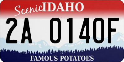 ID license plate 2A0140F