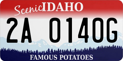 ID license plate 2A0140G