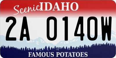 ID license plate 2A0140W
