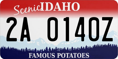 ID license plate 2A0140Z