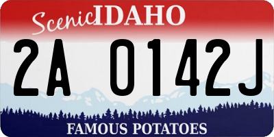 ID license plate 2A0142J