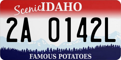 ID license plate 2A0142L