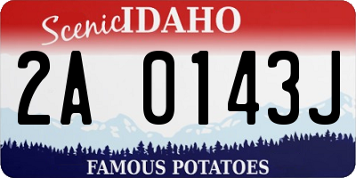 ID license plate 2A0143J