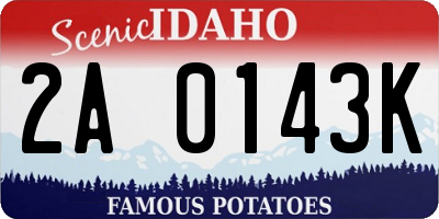 ID license plate 2A0143K