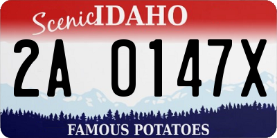 ID license plate 2A0147X