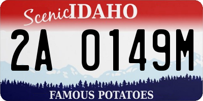ID license plate 2A0149M