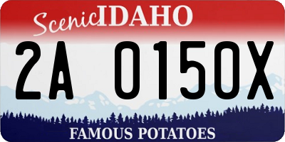ID license plate 2A0150X