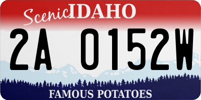 ID license plate 2A0152W