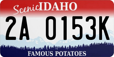 ID license plate 2A0153K