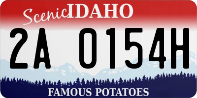 ID license plate 2A0154H