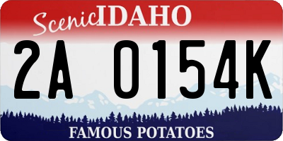 ID license plate 2A0154K