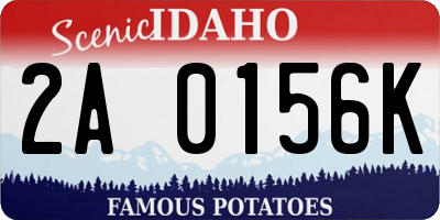 ID license plate 2A0156K