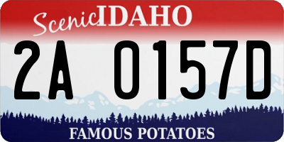 ID license plate 2A0157D