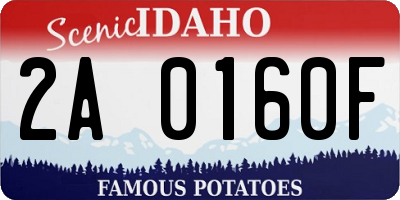 ID license plate 2A0160F