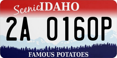 ID license plate 2A0160P