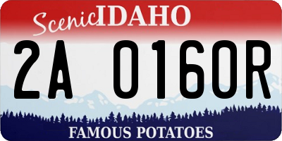 ID license plate 2A0160R