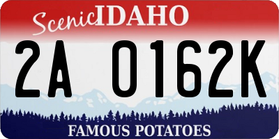 ID license plate 2A0162K