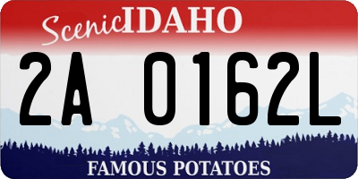 ID license plate 2A0162L