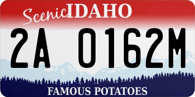 ID license plate 2A0162M