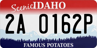 ID license plate 2A0162P