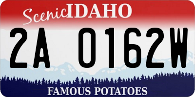 ID license plate 2A0162W