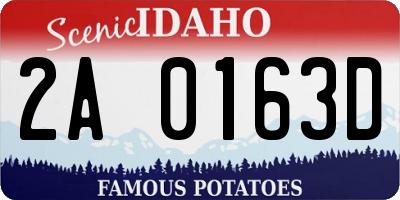 ID license plate 2A0163D