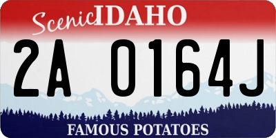 ID license plate 2A0164J