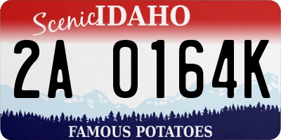 ID license plate 2A0164K