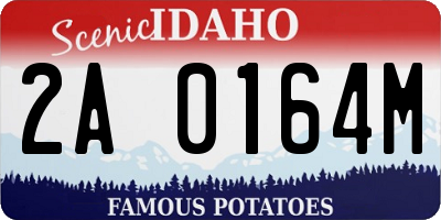 ID license plate 2A0164M