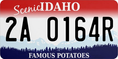 ID license plate 2A0164R