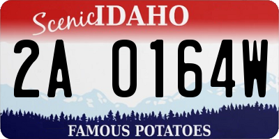 ID license plate 2A0164W