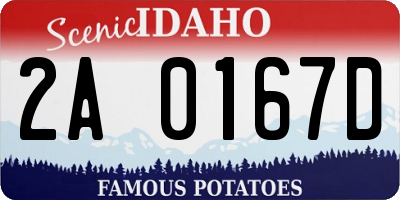 ID license plate 2A0167D