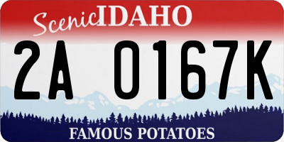 ID license plate 2A0167K