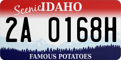 ID license plate 2A0168H