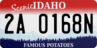 ID license plate 2A0168N