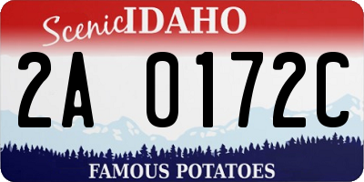 ID license plate 2A0172C