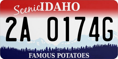 ID license plate 2A0174G