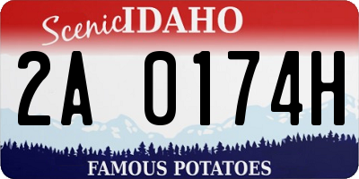 ID license plate 2A0174H