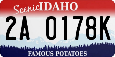 ID license plate 2A0178K