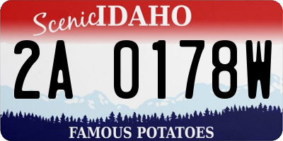 ID license plate 2A0178W