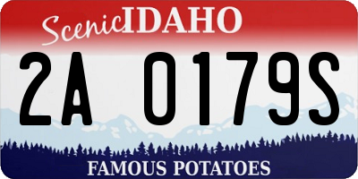 ID license plate 2A0179S
