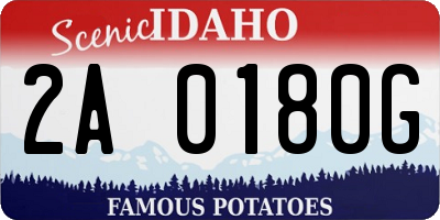 ID license plate 2A0180G