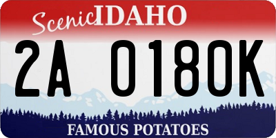 ID license plate 2A0180K