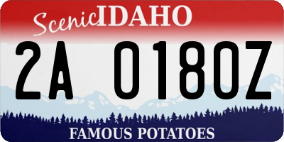 ID license plate 2A0180Z