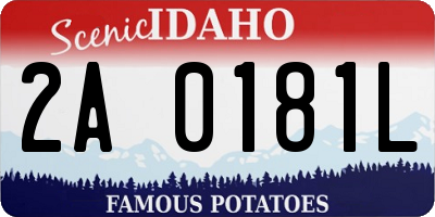 ID license plate 2A0181L